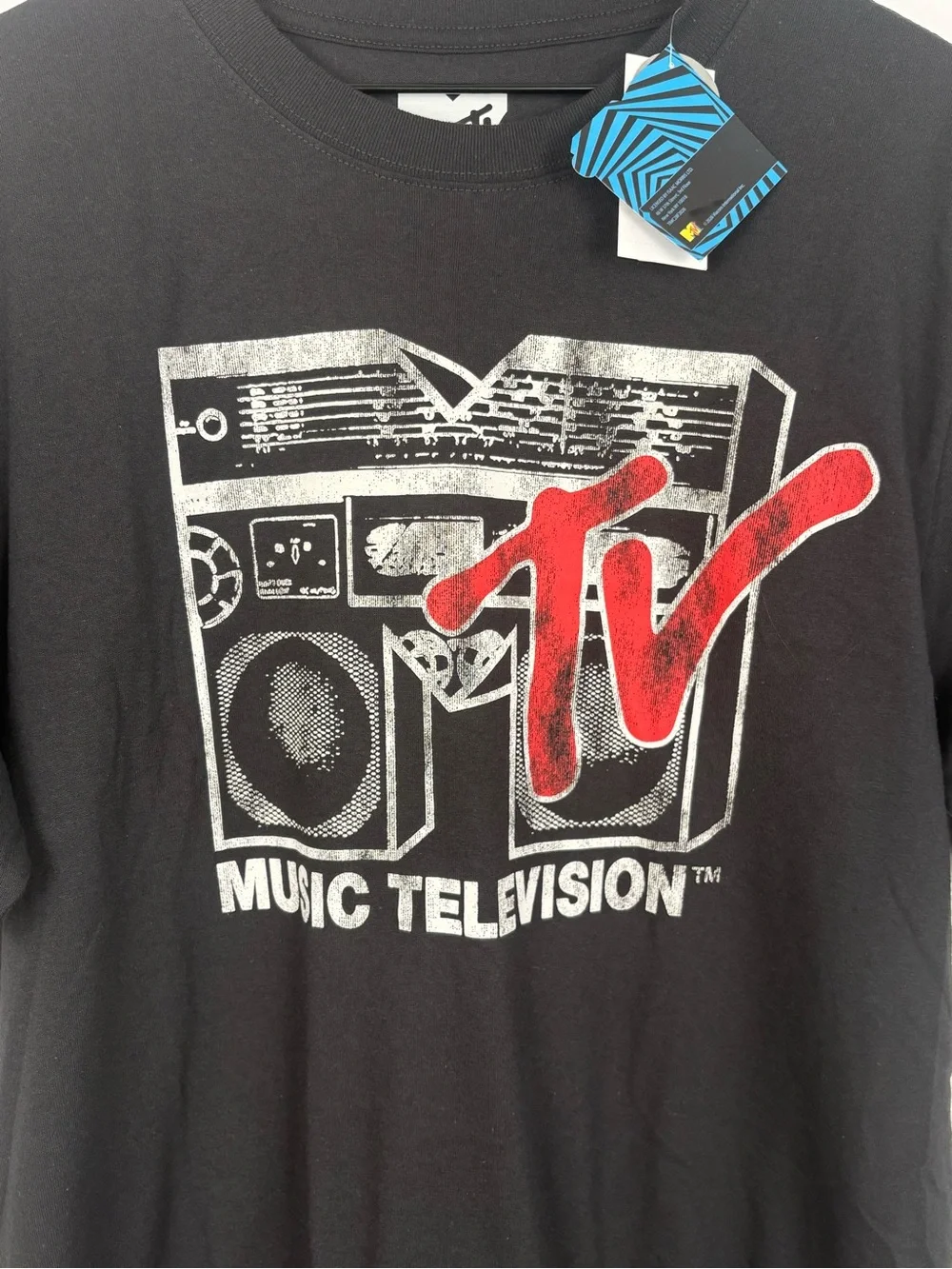 MTV Men’s Boombox 80s Retro Crewneck Graphic T-Shirt